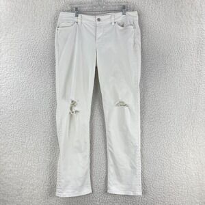 White‎ House Black Market Slim Crop Jeans Womens Size 10 Denim Distressed Casual